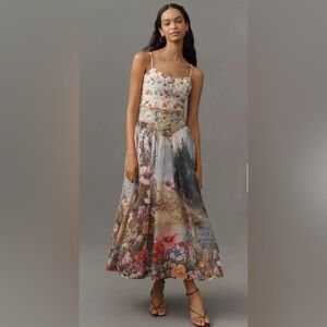 Anthropologie The Muse Basque- Waist Dress